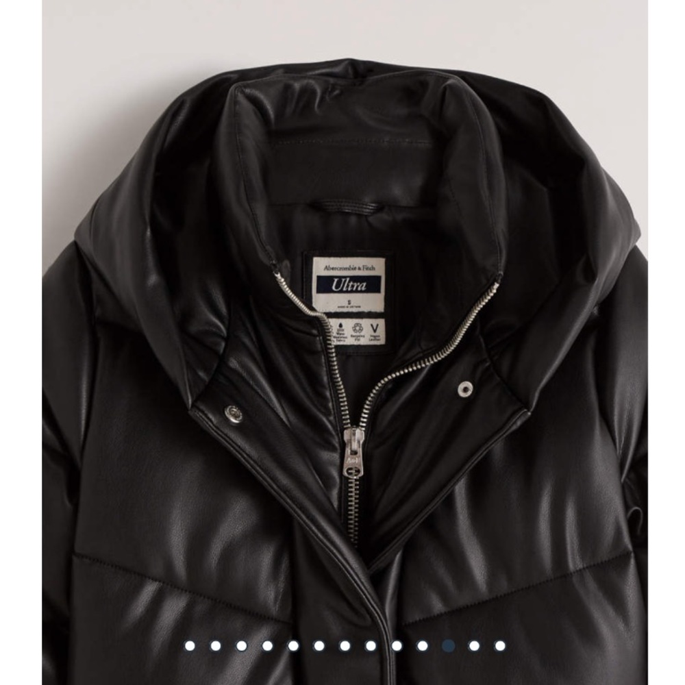 NWT Abercrombie Vegan Leather Ultra Long Puffer - Picture 9 of 12